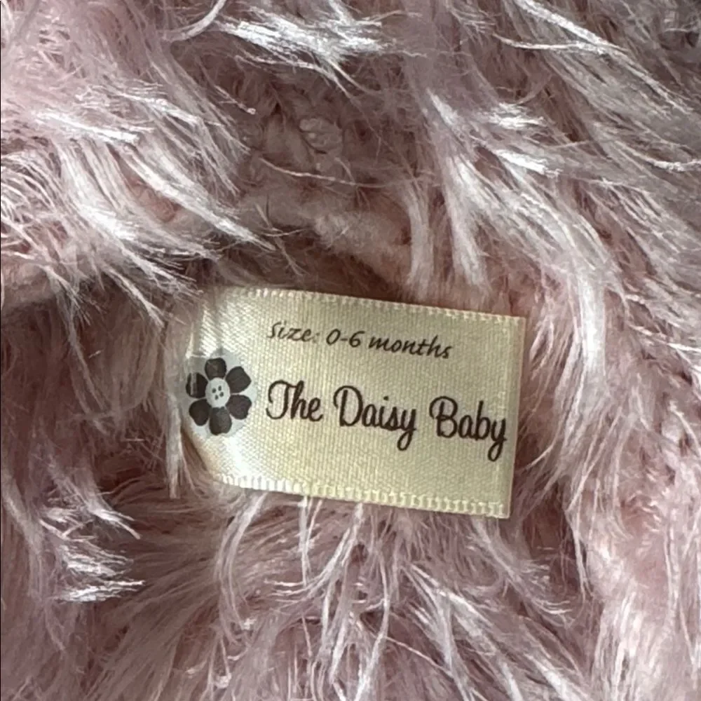 Daisy Baby Infant Fuzzy Lil’ Cat Beanie Hat Pink Size 0-6 months NWT